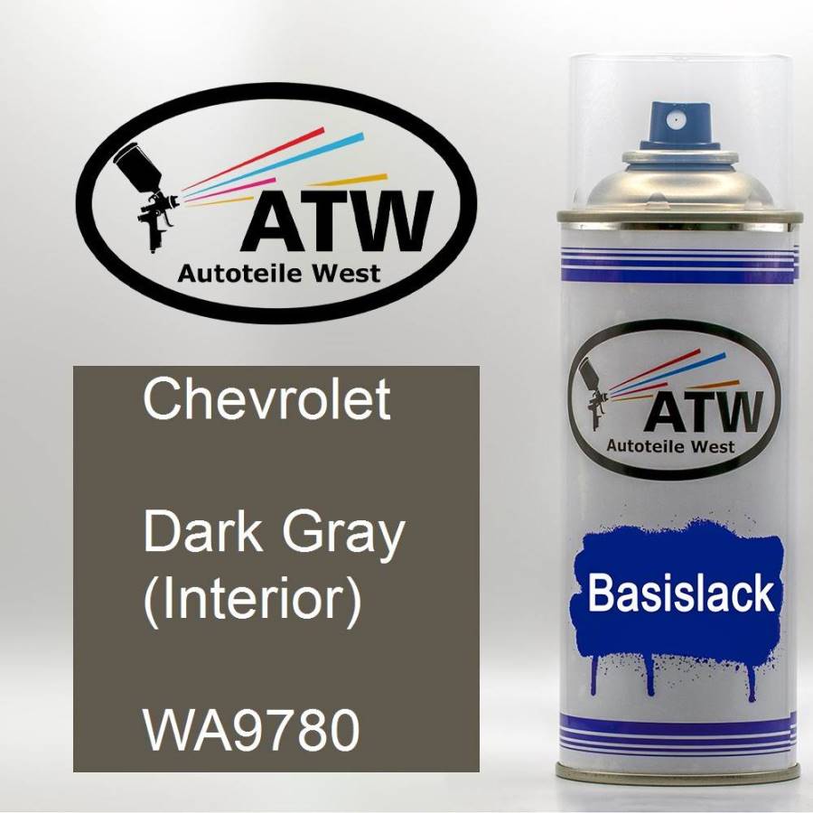 Chevrolet, Dark Gray (Interior), WA9780: 400ml Sprühdose, von ATW Autoteile West.